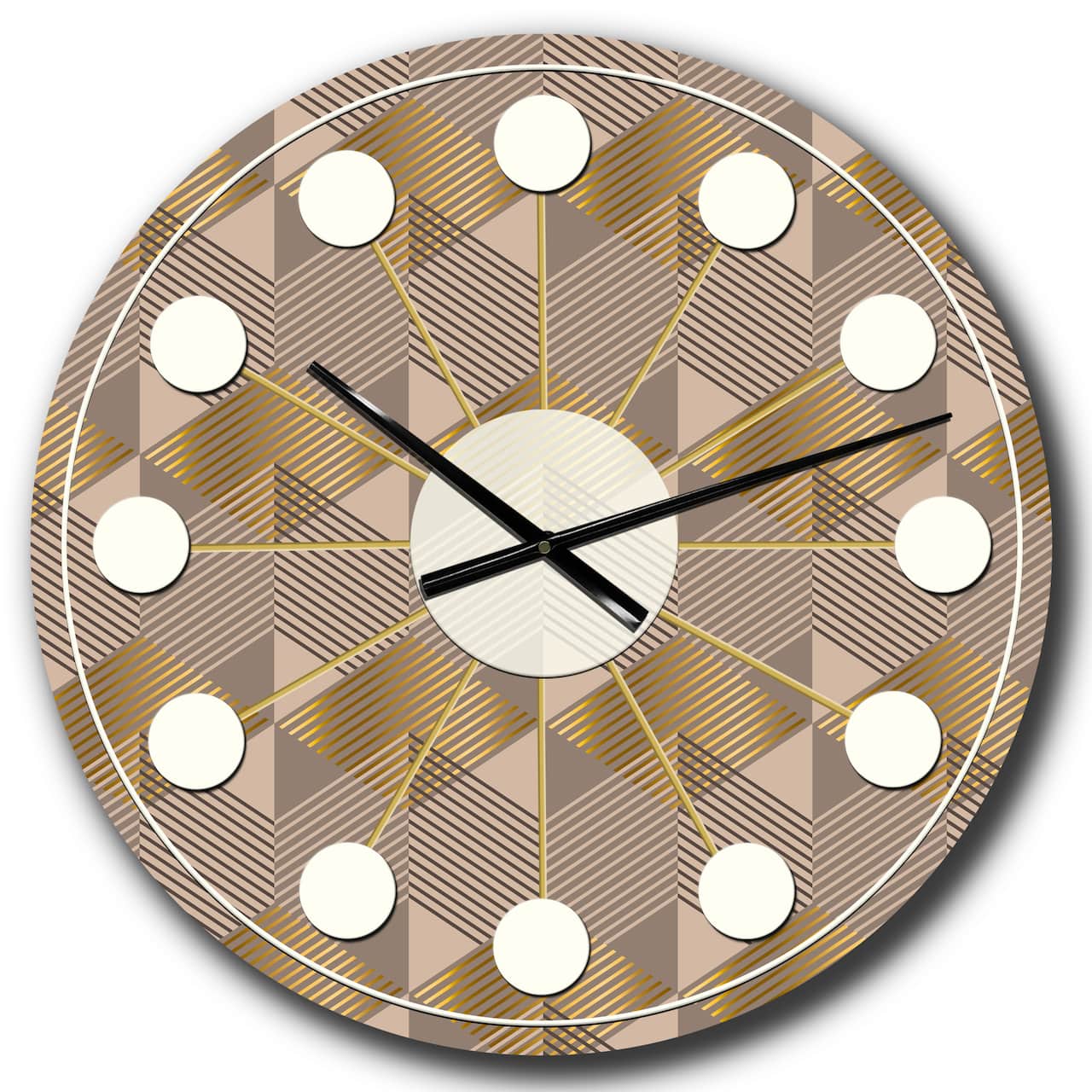 Designart 'Retro Square Design Vi Mid-Century Modern Wall Clock